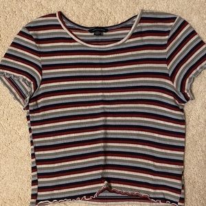 American eagle, striped crop top, size: S